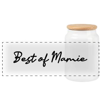 GRANNY. MOTHER's DAY. HAPPY BIRTHDAY GRANNY. I LOVE YOU - Panoramic Cookie Jar with Wooden Lid - white - Front