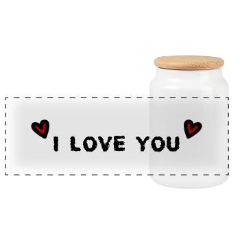 VALENTINSTAG. Junggesellinnenabschied. ICH LIEBE DICH. ICH LIEBE DICH. LIEBE - Panorama Keksdose mit Holzdeckel - Weiß - Vorne