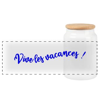 MAÎTRESSE. MAITRE. MERCI. MERCI MAÎTRESSE - Boîte à biscuits avec couvercle en bois - blanc - Devant