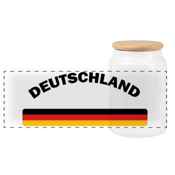 Deutschland - Panoramic Cookie Jar with Wooden Lid - white - Front