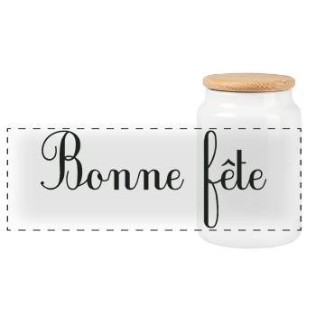 FÊTE DES PÈRES. BONNE FÊTE PAPA. PAPA. BONNE FÊTE. - Boîte à biscuits avec couvercle en bois - blanc - Devant