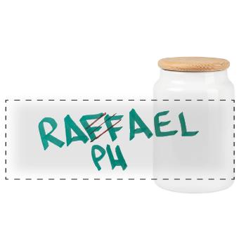 Geschenkidee für Raphael  - Panorama Keksdose mit Holzdeckel - Weiß - Vorne