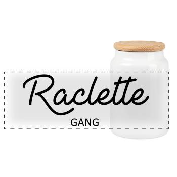 Bande Raclette - Panorama Keksdose mit Holzdeckel - Weiß - Vorne