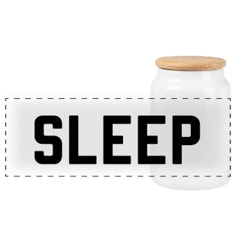 sleep - Panoramic Cookie Jar with Wooden Lid - white - Front