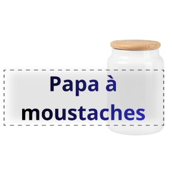 papa_moustaches - Boîte à biscuits avec couvercle en bois - blanc - Devant