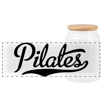 2541614 15516998 pilates - Panorama Keksdose mit Holzdeckel - Weiß - Vorne