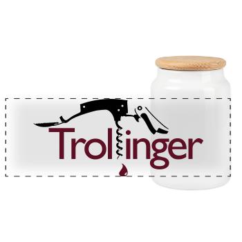Trollinger - Panorama Keksdose mit Holzdeckel - Weiß - Vorne