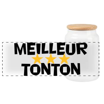 Meilleur Tonton - Boîte à biscuits avec couvercle en bois - blanc - Devant