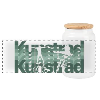 Kunstrad, Kunstradfahren, Hallenradsport - Panorama Keksdose mit Holzdeckel - Weiß - Vorne