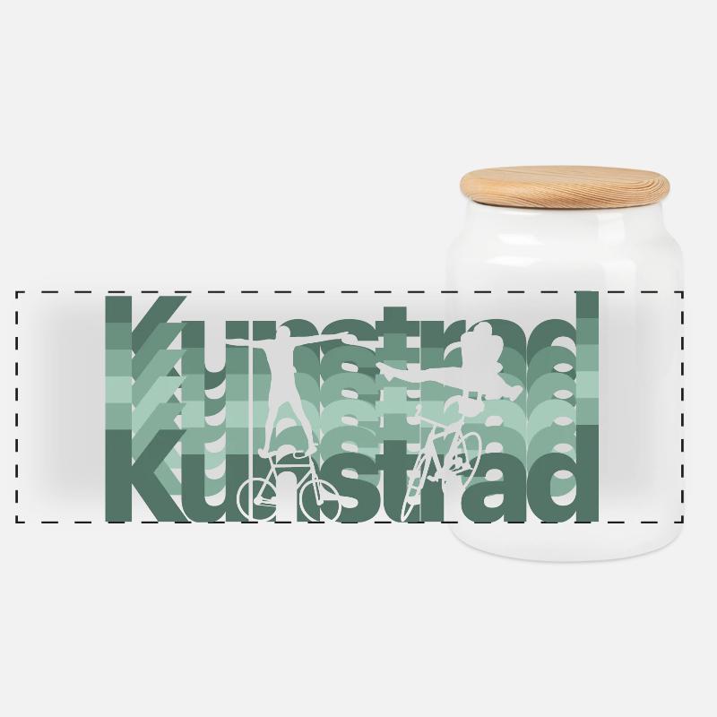 Kunstrad, Kunstradfahren, Hallenradsport - Panorama Keksdose mit Holzdeckel - Weiß