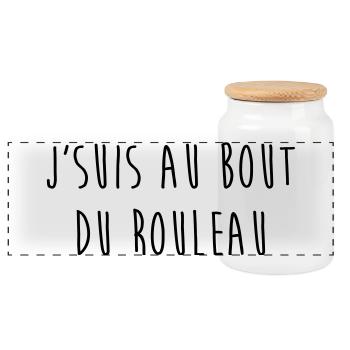 J'Suis Au Bout du Rouleau / TPMP / Humour / Drôle - Boîte à biscuits avec couvercle en bois - blanc - Devant