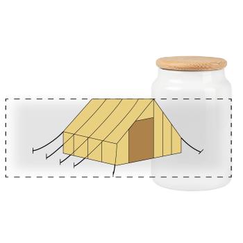 Zelt - Panorama Keksdose mit Holzdeckel - Weiß - Vorne
