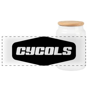 C Y C O L S - Panoramic Cookie Jar with Wooden Lid - white - Front