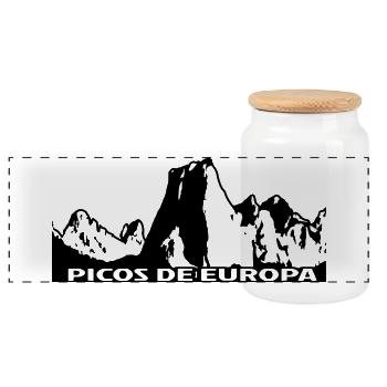 PICOS DE EUROPA - Boîte à biscuits avec couvercle en bois - blanc - Devant