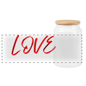 love rugby- I love rugby - Rugby is life - Panoramic Cookie Jar with Wooden Lid - white - Front