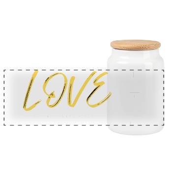 Love rugby yellow - Boîte à biscuits avec couvercle en bois - blanc - Devant