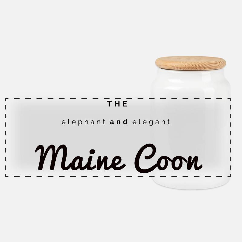 The elephant & elegant Main Coon - Boîte à biscuits avec couvercle en bois - blanc