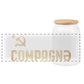 Compagnons - Boîte à biscuits avec couvercle en bois - blanc - Devant