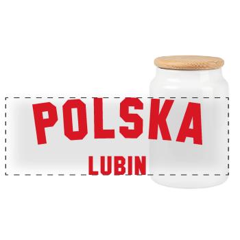 LUBIN Polska Polen - Panorama Keksdose mit Holzdeckel - Weiß - Vorne