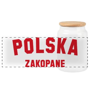 ZAKOPANE Polska Polen - Panorama Keksdose mit Holzdeckel - Weiß - Vorne