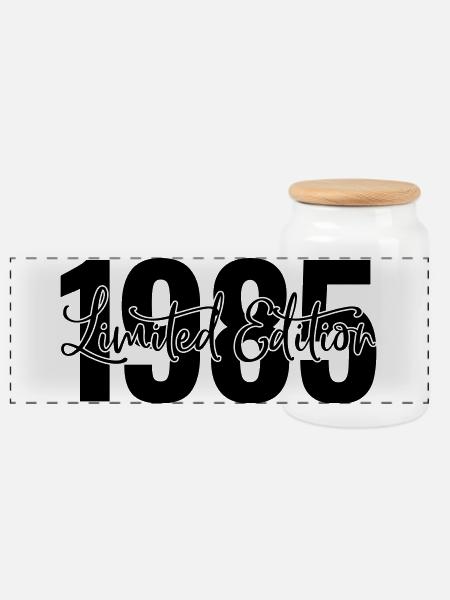 Limited edition 1985 - Panorama Keksdose mit Holzdeckel - Weiß