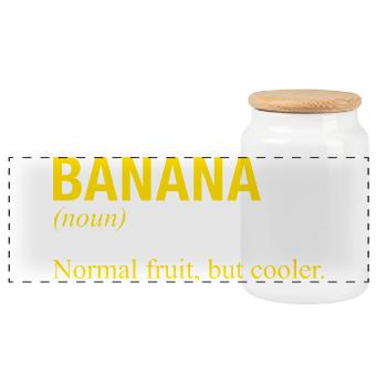 BANANA Banane - Boîte à biscuits avec couvercle en bois - blanc - Devant