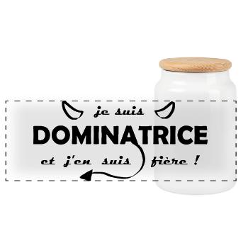 I'm black dominatrix - Panoramic Cookie Jar with Wooden Lid - white - Front