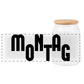 Montag Black/White - Panorama Keksdose mit Holzdeckel - Weiß - Vorne