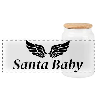 Design file is missing - Panoramic Cookie Jar with Wooden Lid - white - Front