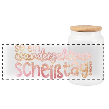 So ein wunderbarer Tag Spruch - Panorama Keksdose mit Holzdeckel - Weiß - Vorne