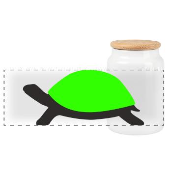 Tortue dessinée - Boîte à biscuits avec couvercle en bois - blanc - Devant