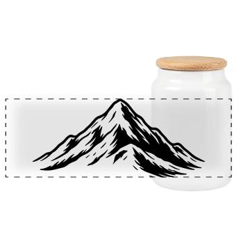 Mountains icon Hill - Panoramic Cookie Jar with Wooden Lid - white - Front