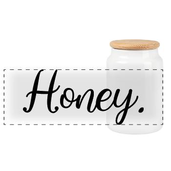 Frauen Herren Honig Honey Statement - Panorama Keksdose mit Holzdeckel - Weiß - Vorne