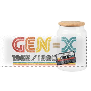 Gen-X Generation X 1965-1980 Retrofarben - Panorama Keksdose mit Holzdeckel - Weiß - Vorne