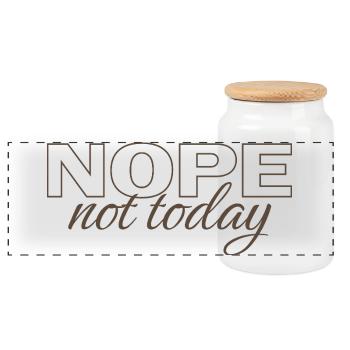 Nope Not Today Shirt – Funny Introvert Saying Tee - Panorama Keksdose mit Holzdeckel - Weiß - Vorne