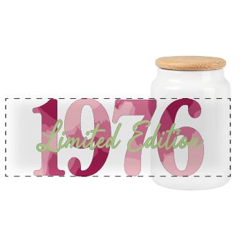 Édition limitée 1976 anniversaire vintage - Boîte à biscuits avec couvercle en bois - blanc - Devant
