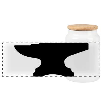 Anvil - Panoramic Cookie Jar with Wooden Lid - white - Front
