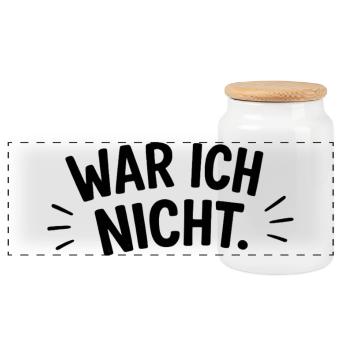 War ich nicht - Panorama Keksdose mit Holzdeckel - Weiß - Vorne