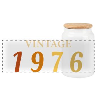Tee 50 Ans Légende Né(e) 1976 - Boîte à biscuits avec couvercle en bois - blanc - Devant