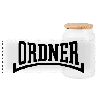 Ordner (Ordnung / Security / Black) - Panorama Keksdose mit Holzdeckel - Weiß - Vorne