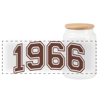 Aventure Rétro 60 Ans Soixantaine Cadeau 1966 - Boîte à biscuits avec couvercle en bois - blanc - Devant