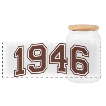 Aventure Rétro 80 Ans Octogénaire Cadeau 1946 - Boîte à biscuits avec couvercle en bois - blanc - Devant