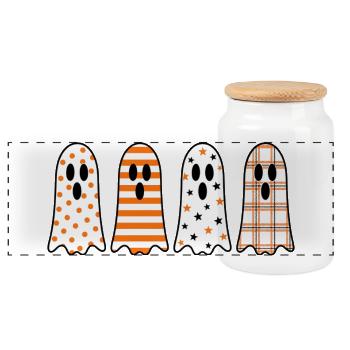 Geist Quartet Halloween - Panorama Keksdose mit Holzdeckel - Weiß - Vorne