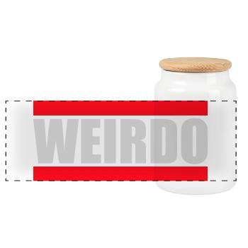 Weirdo Komischer Verrückter Lustiger Spruch Logo - Panorama Keksdose mit Holzdeckel - Weiß - Vorne