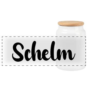 Schelm - Panorama Keksdose mit Holzdeckel - Weiß - Vorne