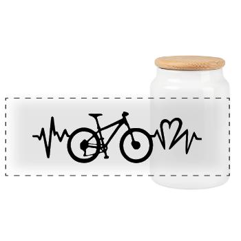 Vivid Geometric Abstract Art - Panoramic Cookie Jar with Wooden Lid - white - Front