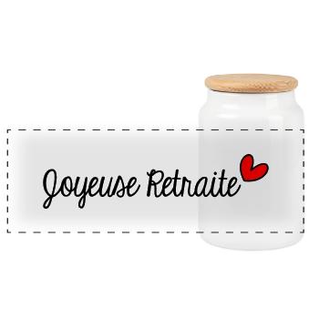 NOËL. ANNEE. ANNIVERSAIRE. RETRAITE. FÊTE. COEUR. - Boîte à biscuits avec couvercle en bois - blanc - Devant