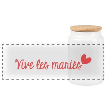 VIVE LES MARIES. EVJF. SAINT VALENTIN. JE T'AIME. - Boîte à biscuits avec couvercle en bois - blanc - Devant