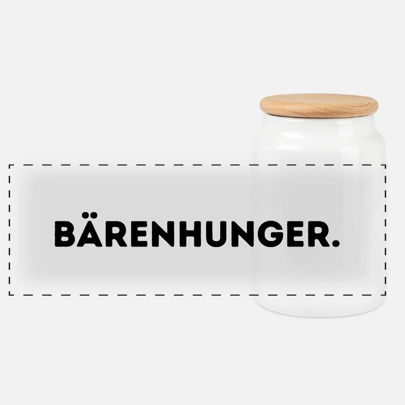 Bärenhunger. - Panorama Keksdose mit Holzdeckel - Weiß