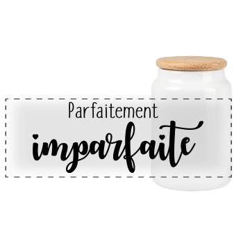 Parfaitement imparfaite - Boîte à biscuits avec couvercle en bois - blanc - Devant